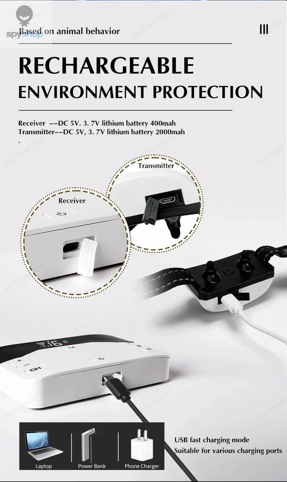 2 In 1 Electric Pet Wireless Fence Dog Training Collar Anti Runaway Up to 3 Dogs Outdoor Pet Containment Rechargeable System Spy-shop.com