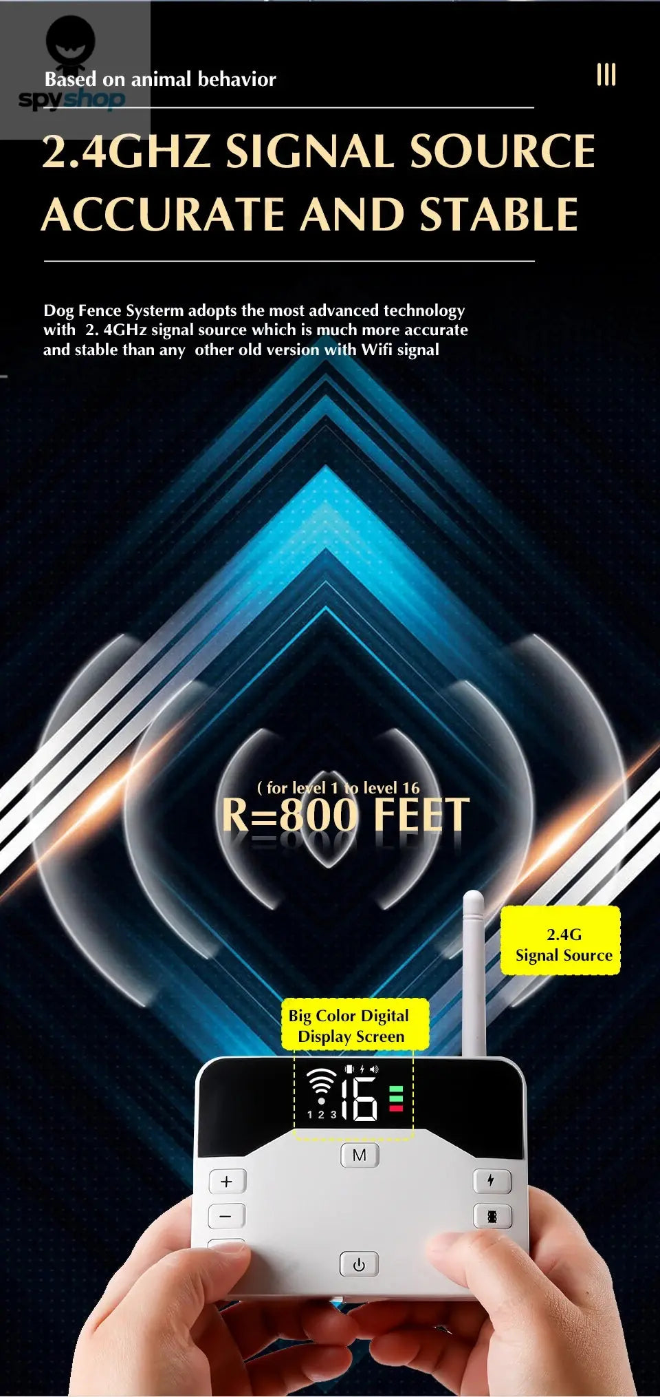 2 In 1 Electric Pet Wireless Fence Dog Training Collar Anti Runaway Up to 3 Dogs Outdoor Pet Containment Rechargeable System Spy-shop.com