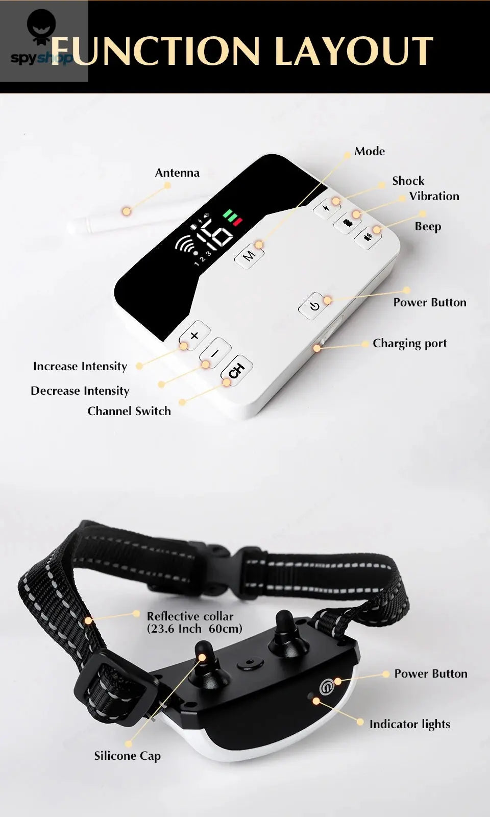 2 In 1 Electric Pet Wireless Fence Dog Training Collar Anti Runaway Up to 3 Dogs Outdoor Pet Containment Rechargeable System Spy-shop.com