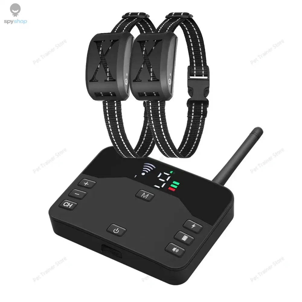 2 In 1 Electric Pet Wireless Fence Dog Training Collar Anti Runaway Up to 3 Dogs Outdoor Pet Containment Rechargeable System Spy-shop.com