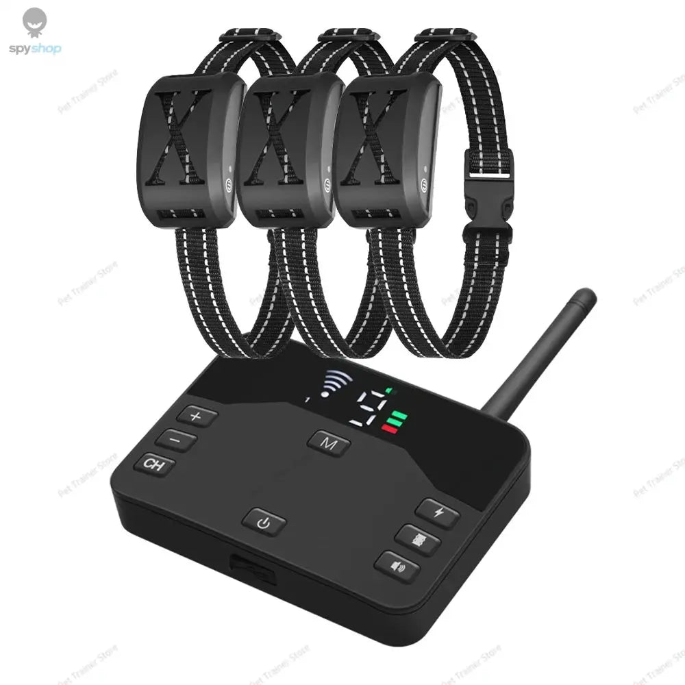 2 In 1 Electric Pet Wireless Fence Dog Training Collar Anti Runaway Up to 3 Dogs Outdoor Pet Containment Rechargeable System Spy-shop.com