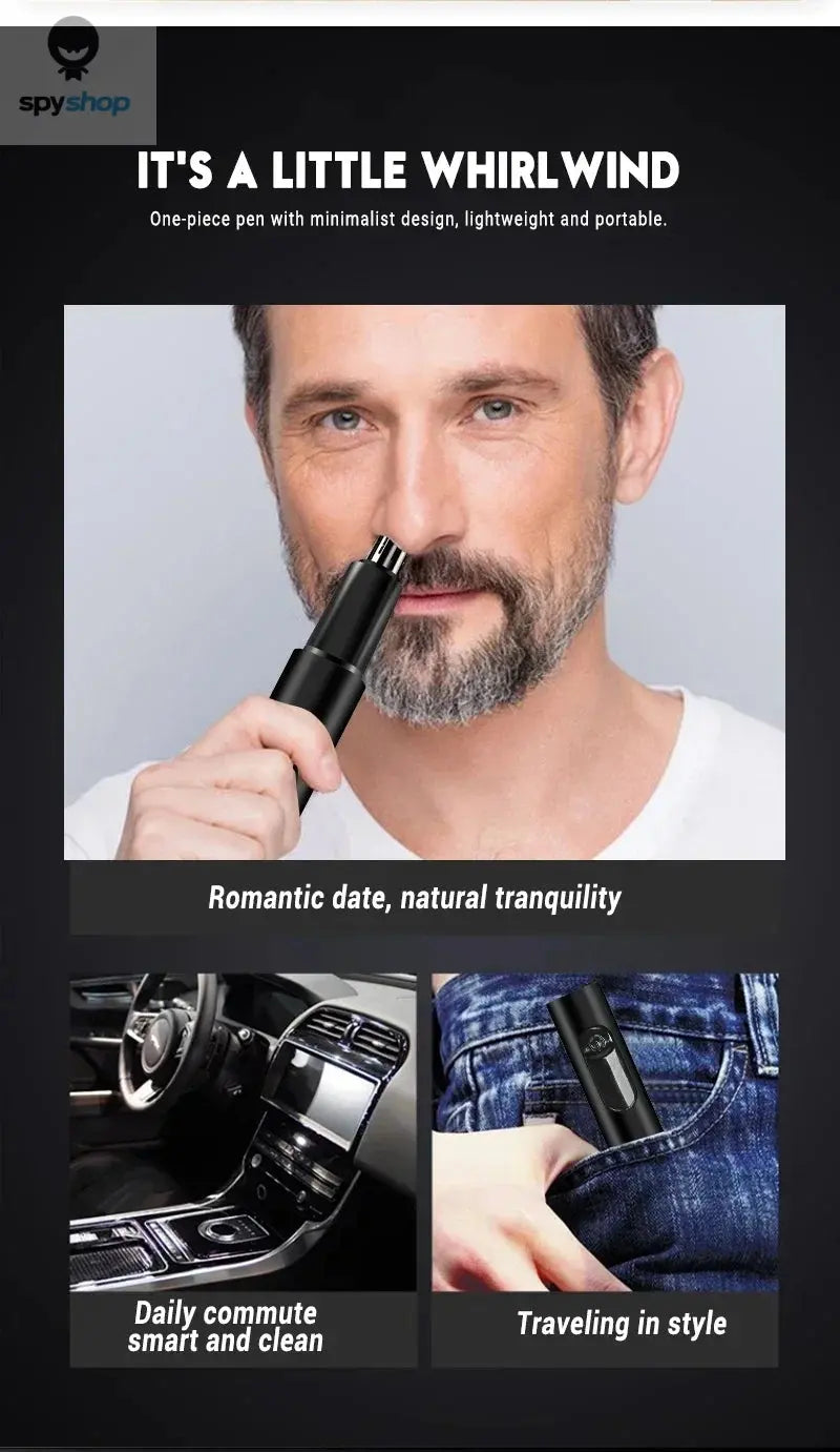 2 In 1 Electric Portable Ear And Nose Hair Trimmer Clipper 2024 Professional Painless Portable Eyebrow For Men Spy-shop.com