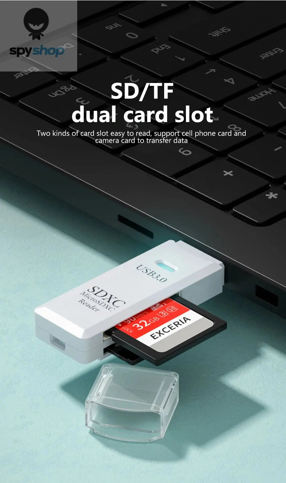 2 in 1 USB 3.0 Card Reader Micro TF sd card Reader usb adapter High Speed Cardreader TF Memory card For PC Laptop Accessories Spy-shop.com