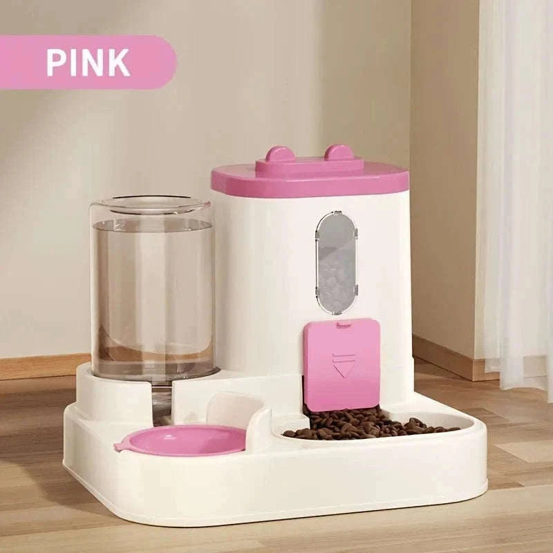2-in-1 Automatic Cat Food Dispenser with Water Supply-Whale ash / China Mainland