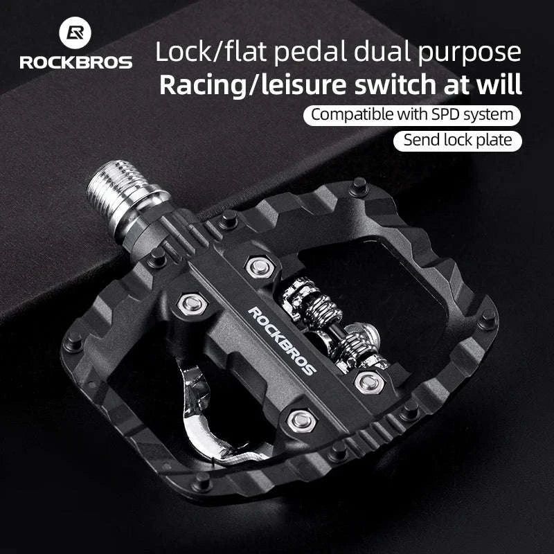2-in-1 Bike Pedals Flat & Clipless Anti-Slip Platform for Shimano-370010001