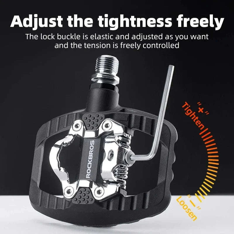 2-in-1 Bike Pedals Flat & Clipless Anti-Slip Platform for Shimano-370010001