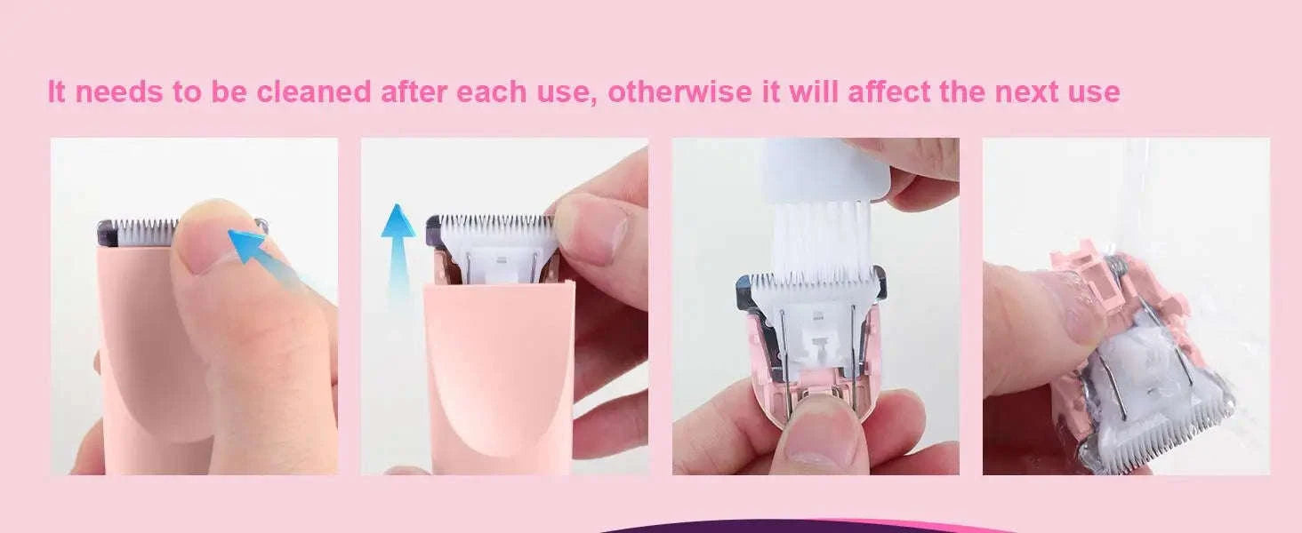 2-in-1 Bikini Trimmer & Electric Shaver for Women, Painless Hair Removal-United States / US Plug