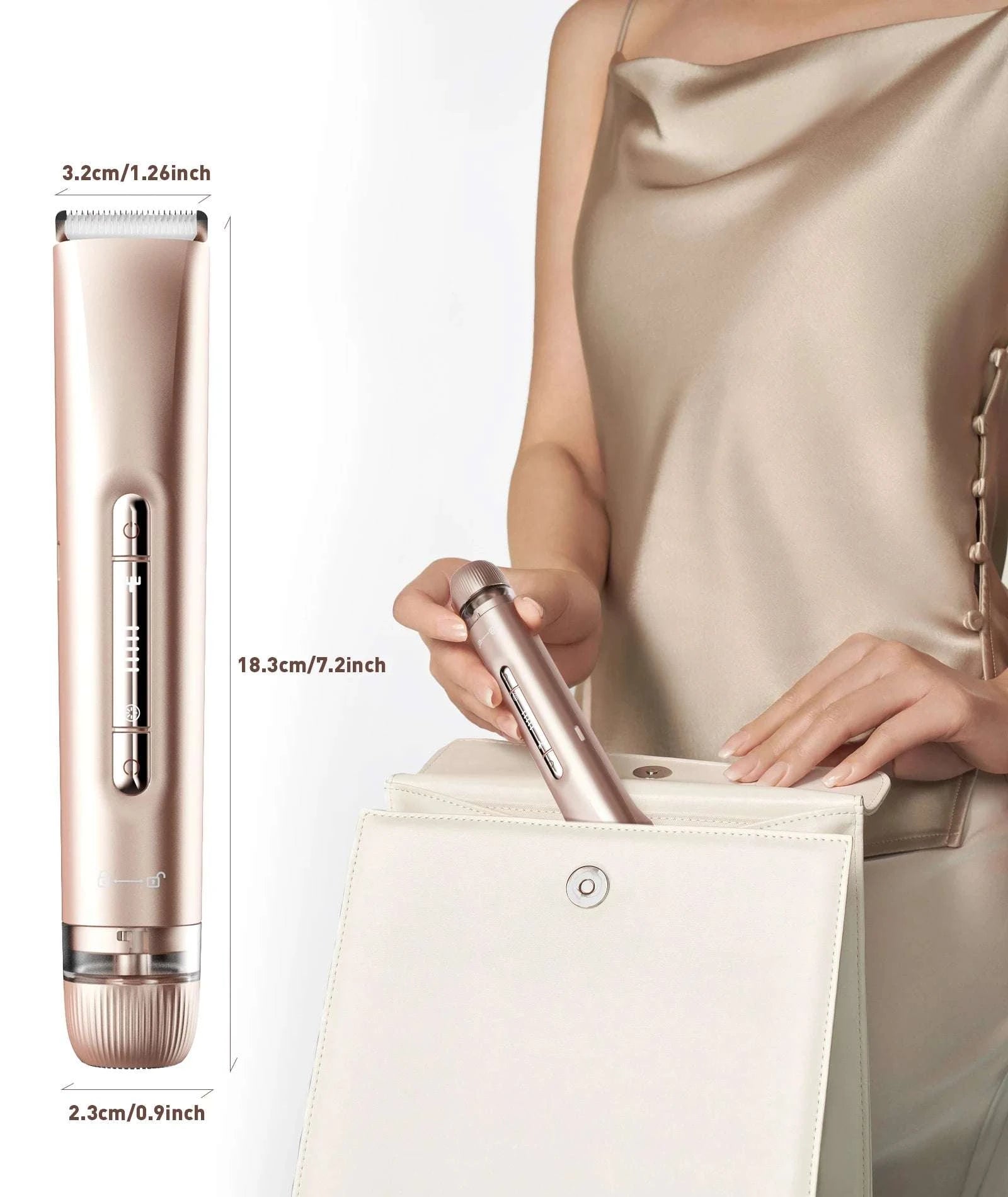 2-in-1 Bikini Trimmer for Women Dual Head Electric Shaver Wet & Dry-Gold / United States