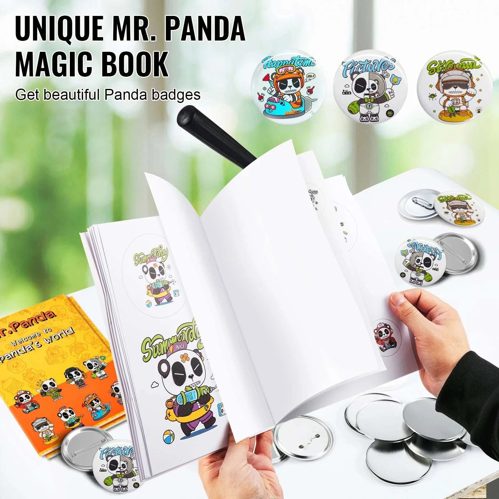 2-in-1 Button Badge Maker Machine Kit with 500pcs Parts-32 and 58mm 500Pcs / spain