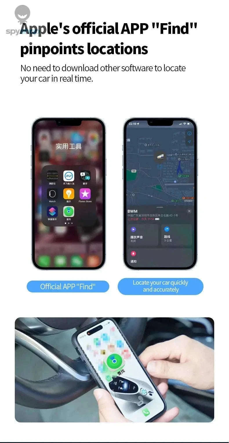 2-in-1 Car Charger GPS Locator with Apple Find My-1PCs