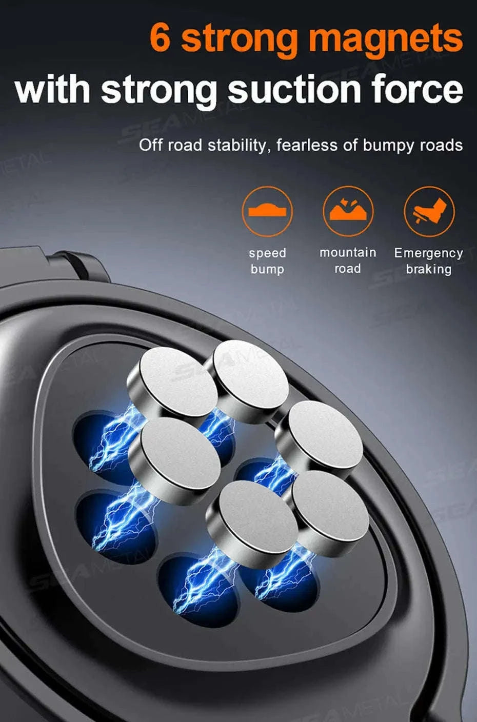 2-in-1 Car Cup Holder and Magnetic Phone Mount-Blue
