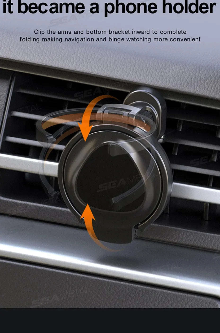 2-in-1 Car Cup Holder and Magnetic Phone Mount-Blue