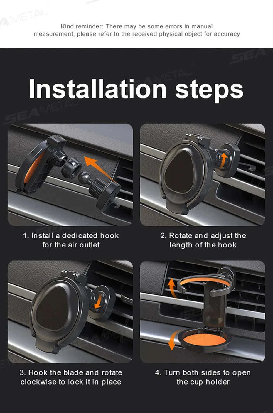 2-in-1 Car Cup Holder and Magnetic Phone Mount-Blue