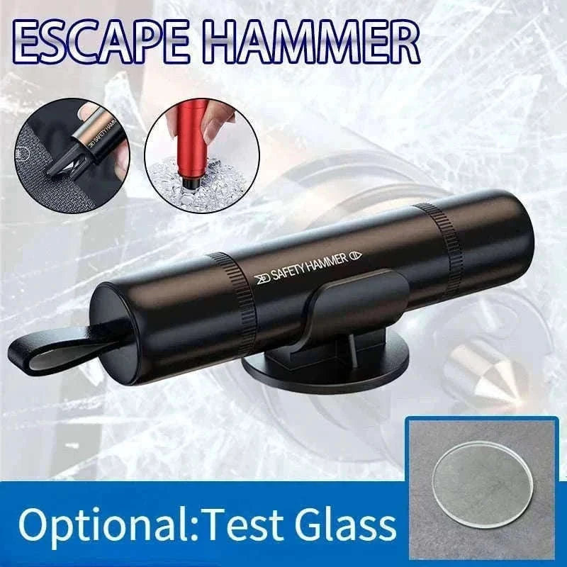 2 in 1 Car Emergency Hammer and Seat Belt Cutter-Alloy-Black