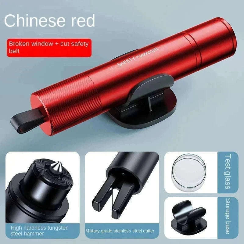 2 in 1 Car Emergency Hammer and Seat Belt Cutter-Alloy-Black