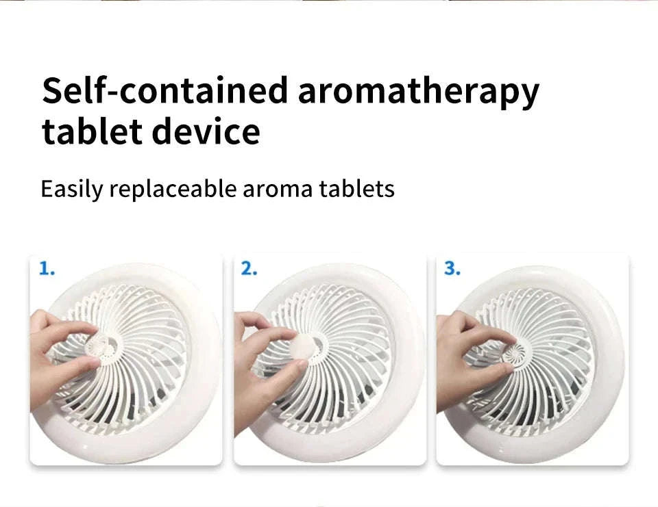 2-in-1 Ceiling Fan Lamp with Adjustable Speeds and Dimmable LED-L0693-19CM-U