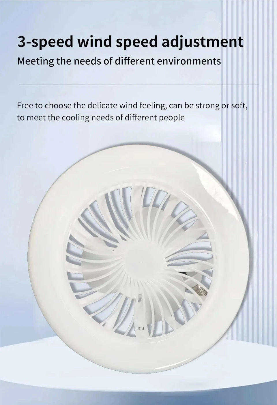 2-in-1 Ceiling Fan Lamp with Adjustable Speeds and Dimmable LED-L0693-19CM-U