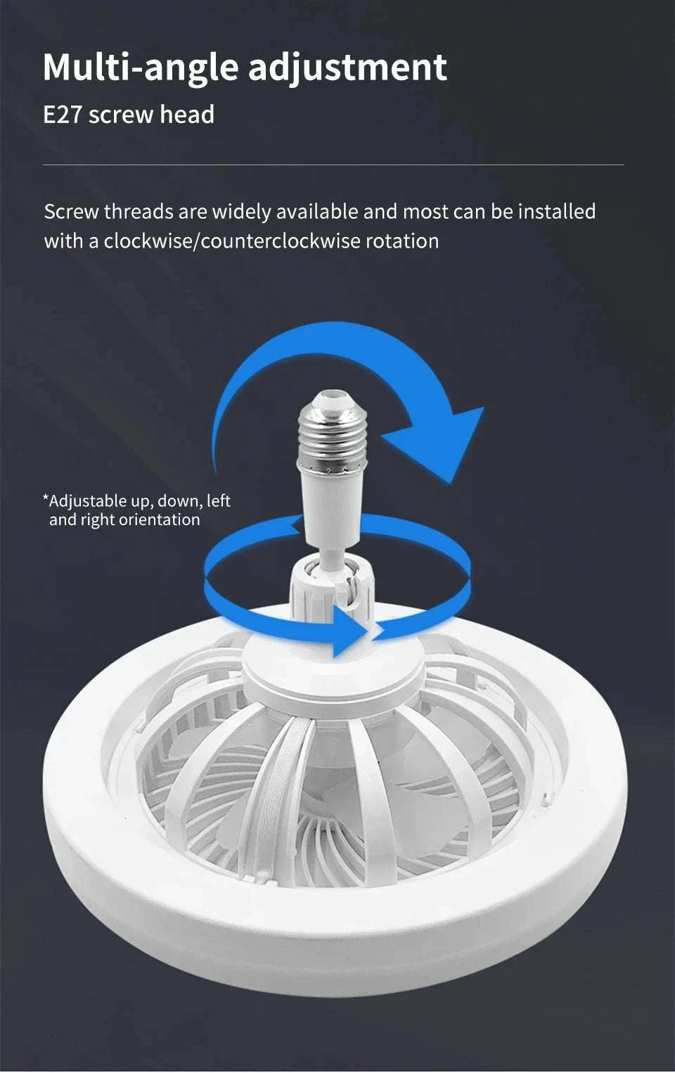 2-in-1 Ceiling Fan Lamp with Adjustable Speeds and Dimmable LED-L0693-19CM-U