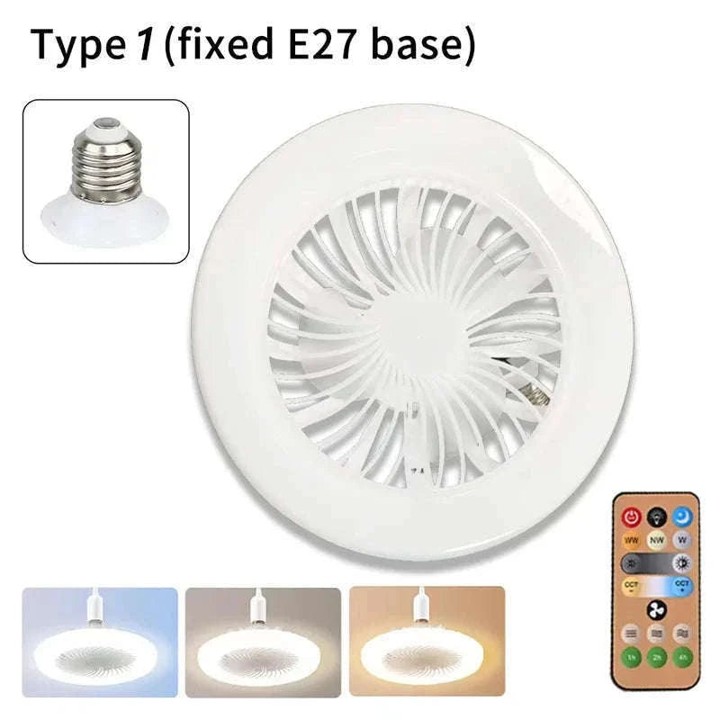2-in-1 Ceiling Fan Lamp with Dimmable LED and Remote-L0693-19CM-F