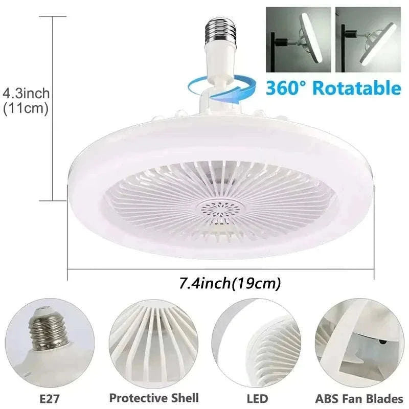 2-in-1 Ceiling Fan Lamp with Dimmable LED and Remote-L0693-19CM-F
