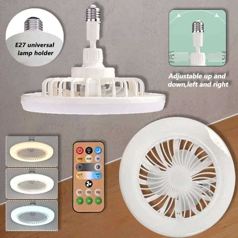 2-in-1 Ceiling Fan Lamp with Dimmable LED and Remote-L0693-19CM-F