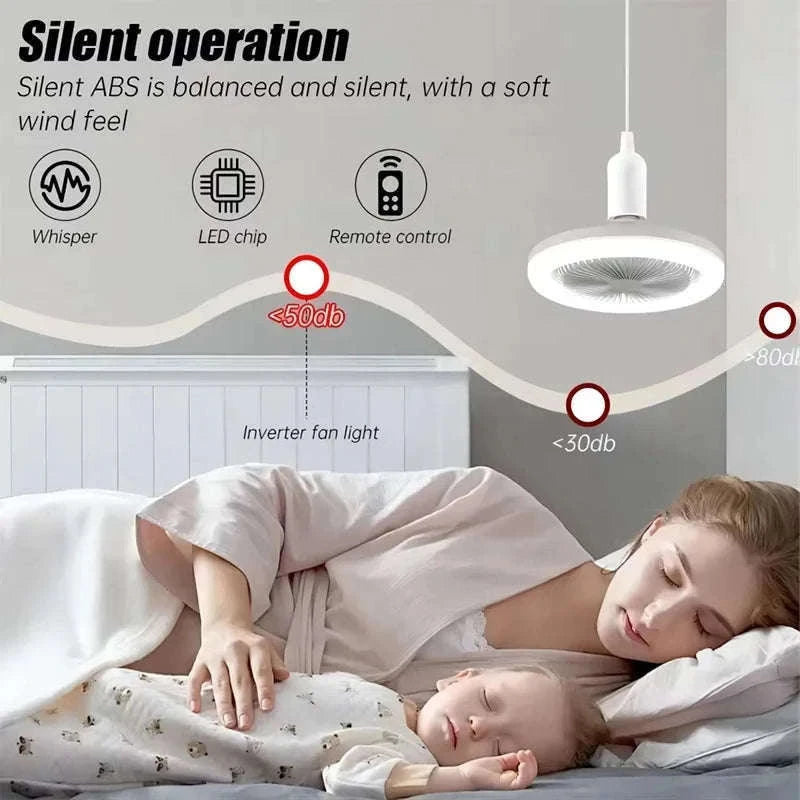 2-in-1 Ceiling Fan Lamp with Dimmable LED and Remote-L0693-19CM-F