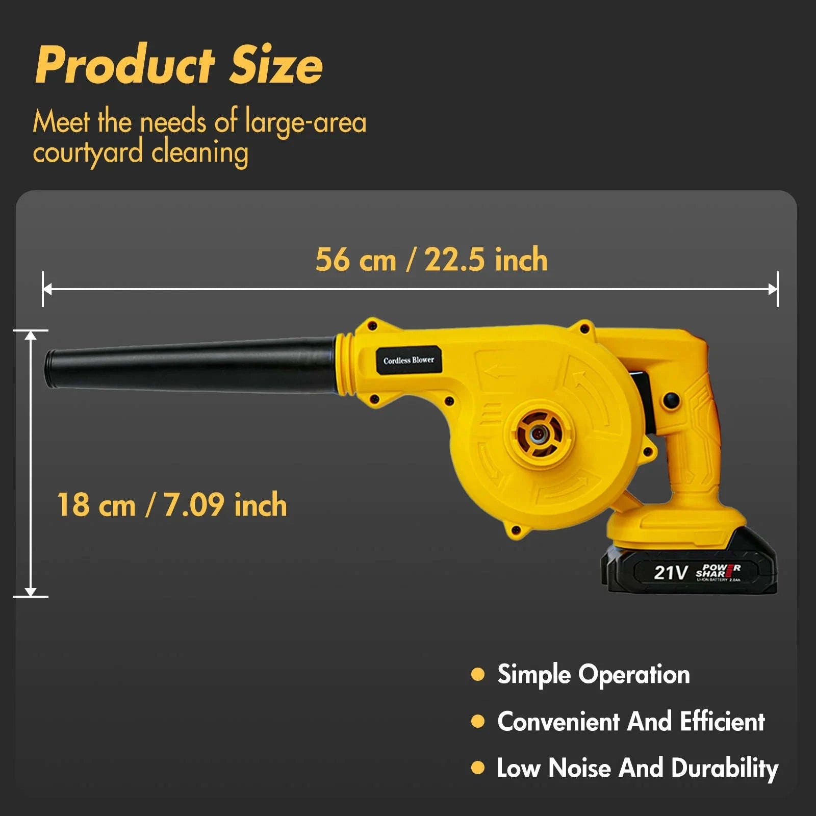 2-in-1 Cordless Leaf Blower 21V 15000RPM with Dual Batteries-two batteries / United States