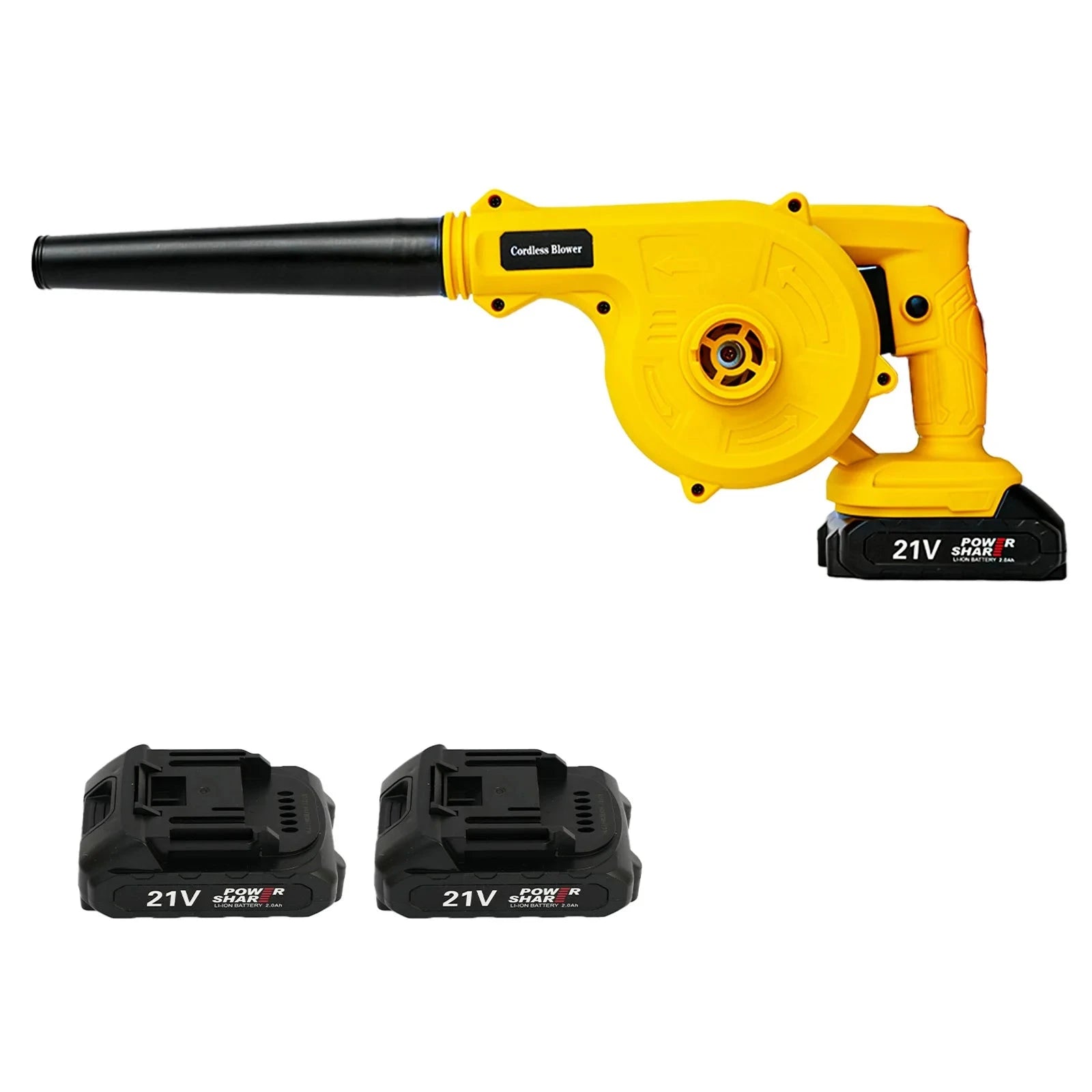 2-in-1 Cordless Leaf Blower 21V 15000RPM with Dual Batteries-two batteries / United States