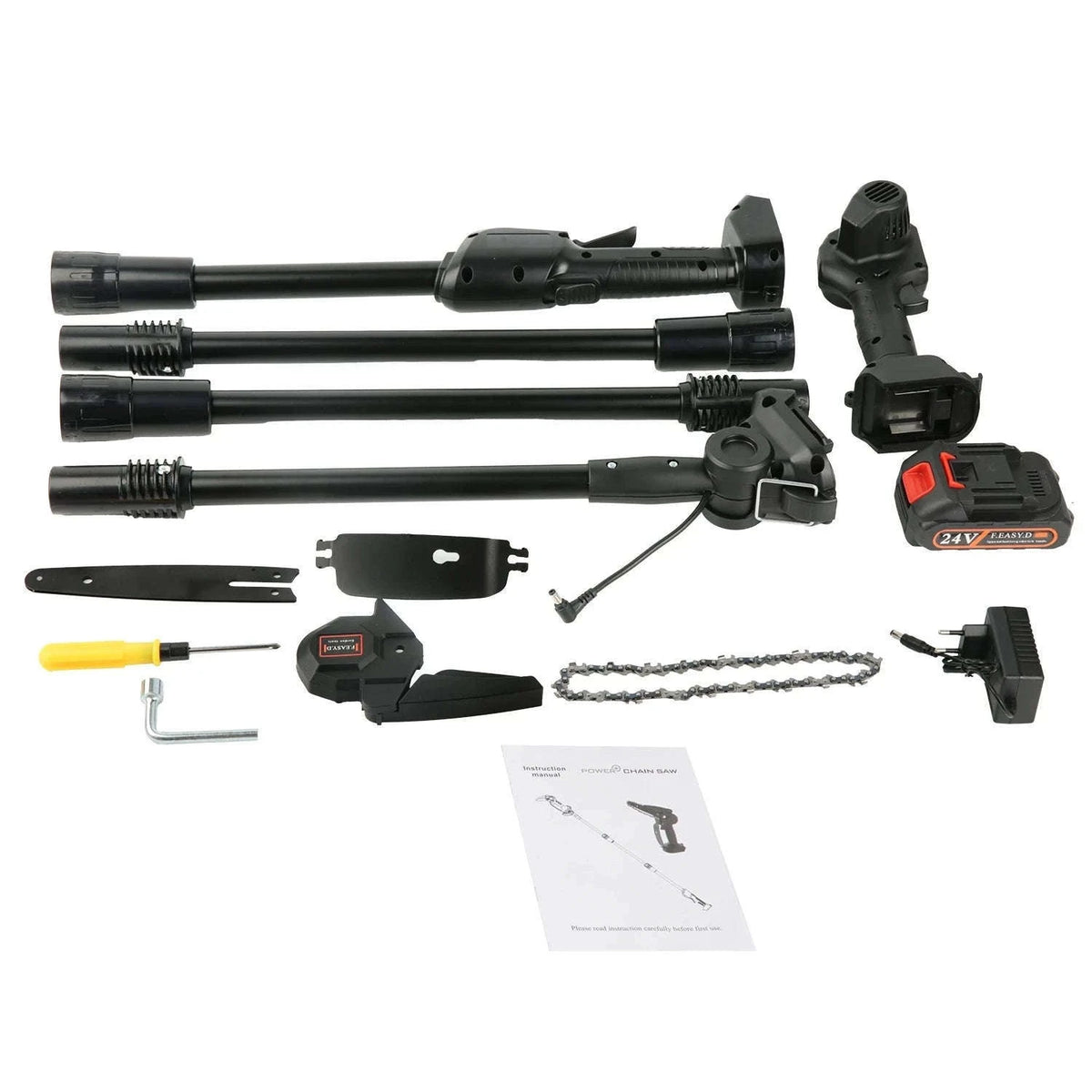 2-in-1 Cordless Pole Chainsaw with 2.25m Reach-2 pcs batteries / EU / france