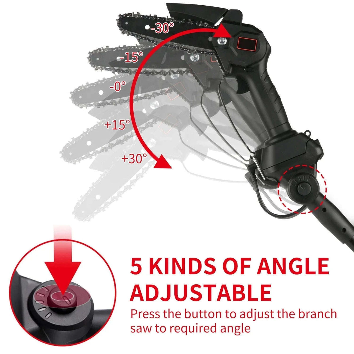 2-in-1 Cordless Pole Chainsaw with 2.25m Reach-2 pcs batteries / EU / france