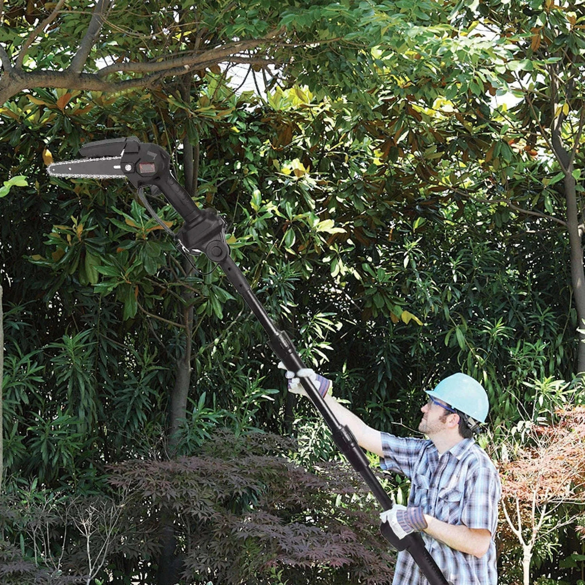 2-in-1 Cordless Pole Chainsaw with 2.25m Reach-2 pcs batteries / EU / france