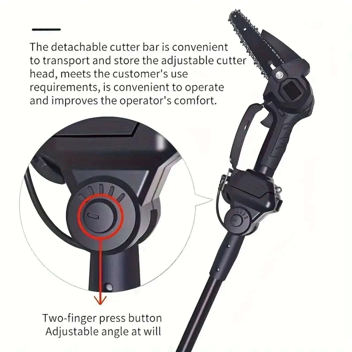 2-in-1 Cordless Pole Chainsaw with 2.25m Reach-2 pcs batteries / EU / france