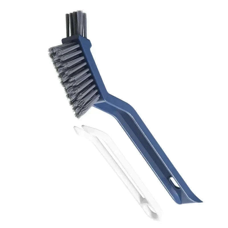2-in-1 Corner Cleaning Brush for Tiles, Gaps and Tracks-Blue