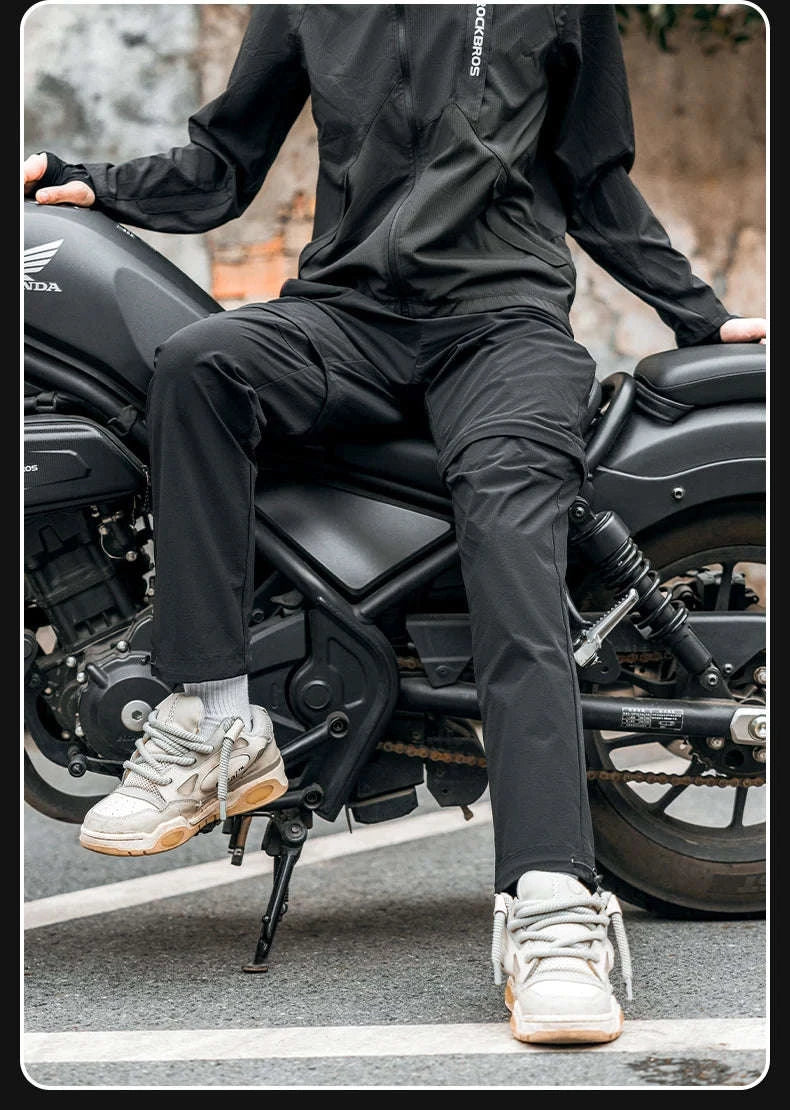 2-in-1 Detachable Outdoor Pants Reflective Motorcycle & Hiking Trousers-YPK045-b / Asian XXXL(EUR XXL)