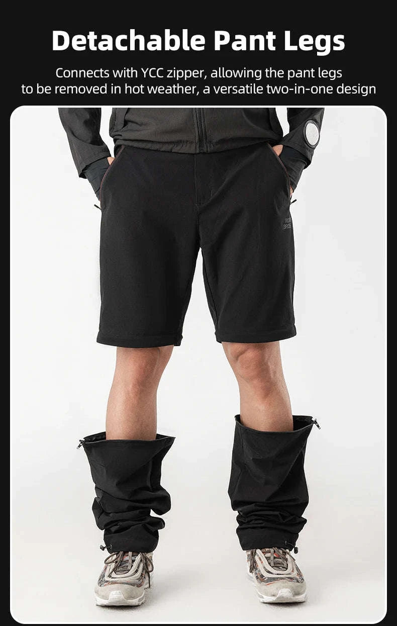 2-in-1 Detachable Outdoor Pants Reflective Motorcycle & Hiking Trousers-YPK045-b / Asian XXXL(EUR XXL)