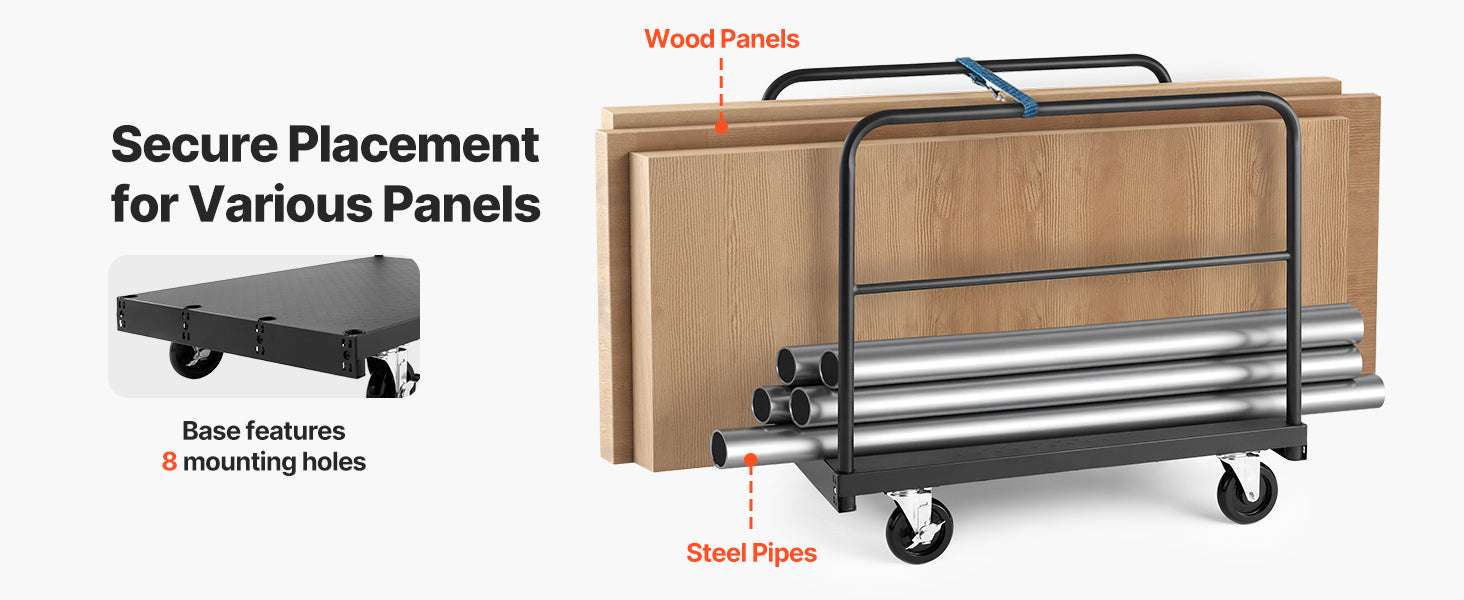 2-in-1 Drywall Cart Dolly 1800 lbs Steel Panel Truck 36x24 Platform-1800 lbs / United States