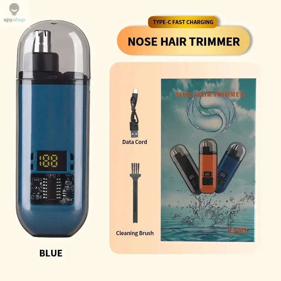 2‑in‑1 Electric Ear & Nose Hair Trimmer – Compact, Washable, Precision Grooming-orange
