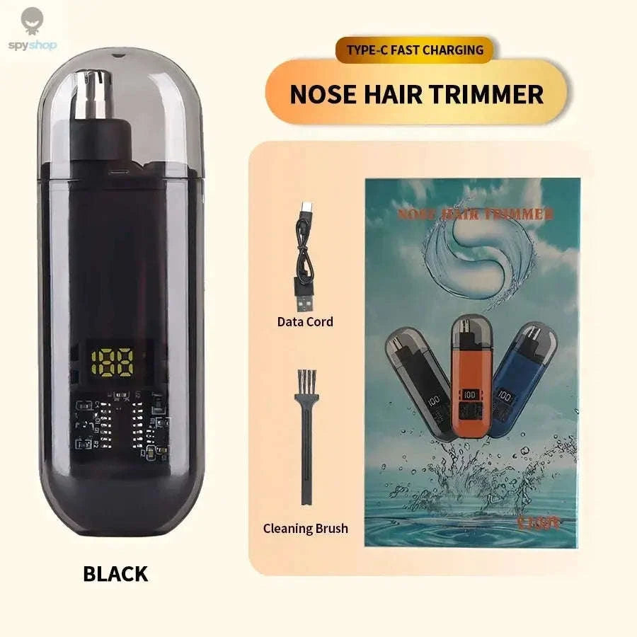 2‑in‑1 Electric Ear & Nose Hair Trimmer – Compact, Washable, Precision Grooming-orange