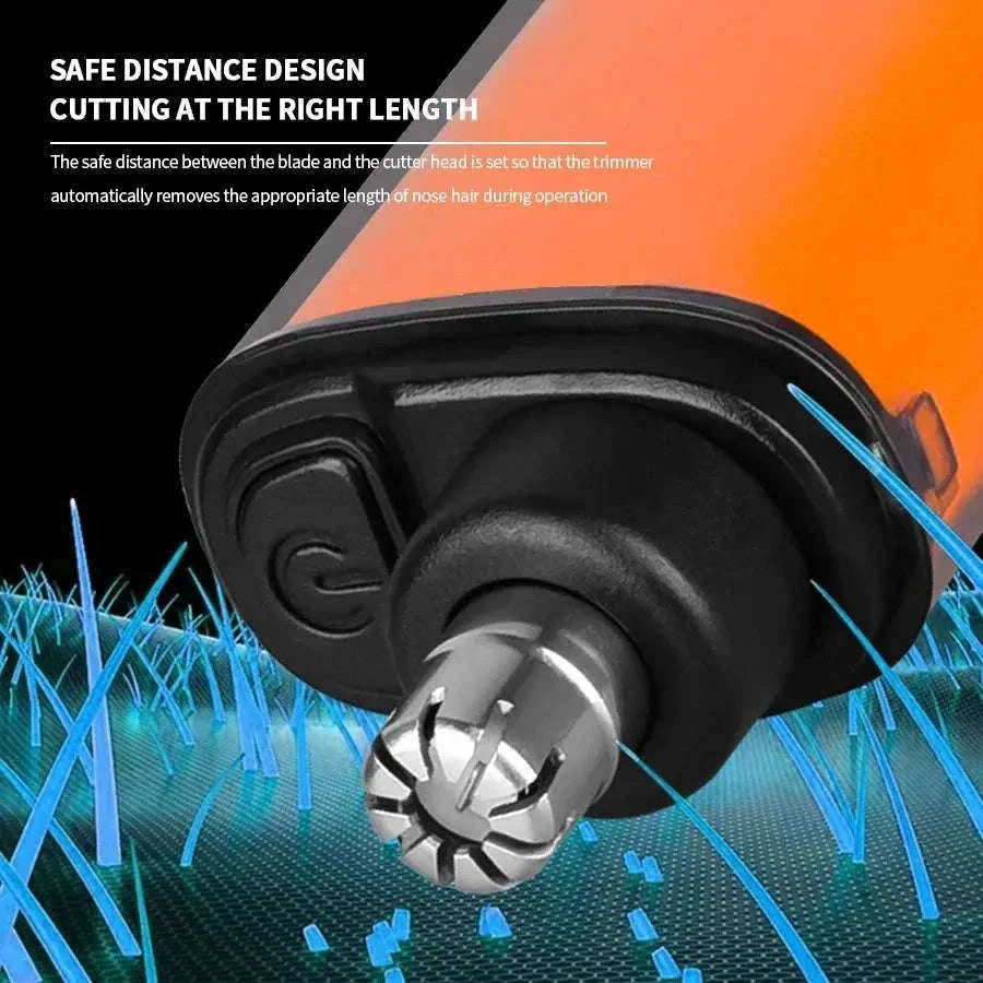 2-in-1 Electric Ear & Nose Hair Trimmer with Washable Head-orange