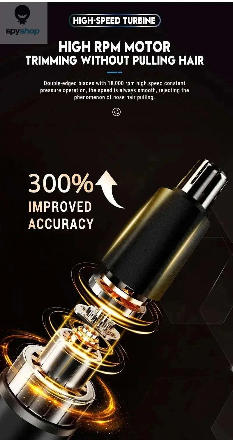 2-in-1 Electric Ear & Nose Hair Trimmer with Washable Head-orange