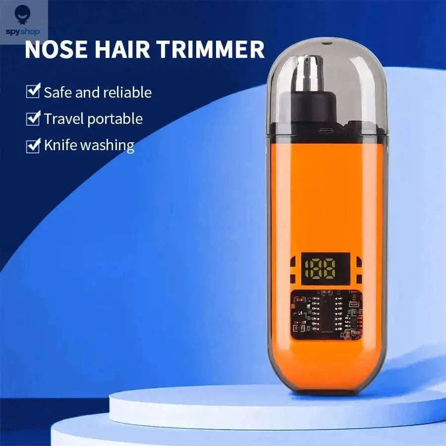2-in-1 Electric Ear & Nose Hair Trimmer with Washable Head-orange