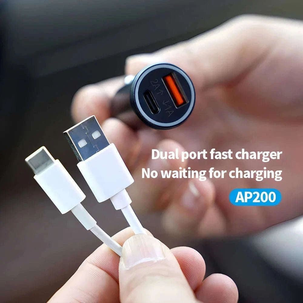 2-in-1 GPS Car Charger for iPhone with 20W Fast Charging-AP200