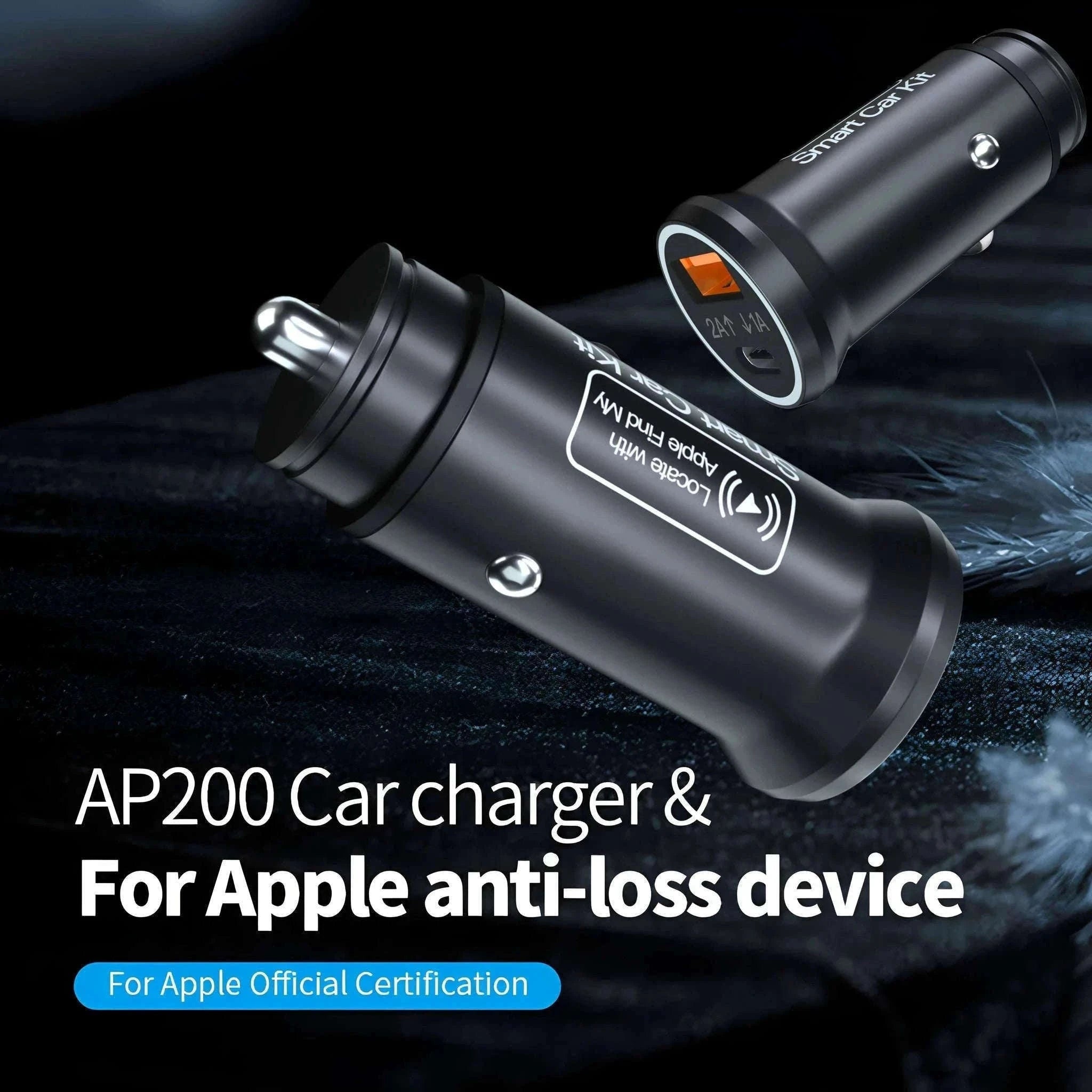 2-in-1 GPS Car Charger for iPhone with 20W Fast Charging-AP200