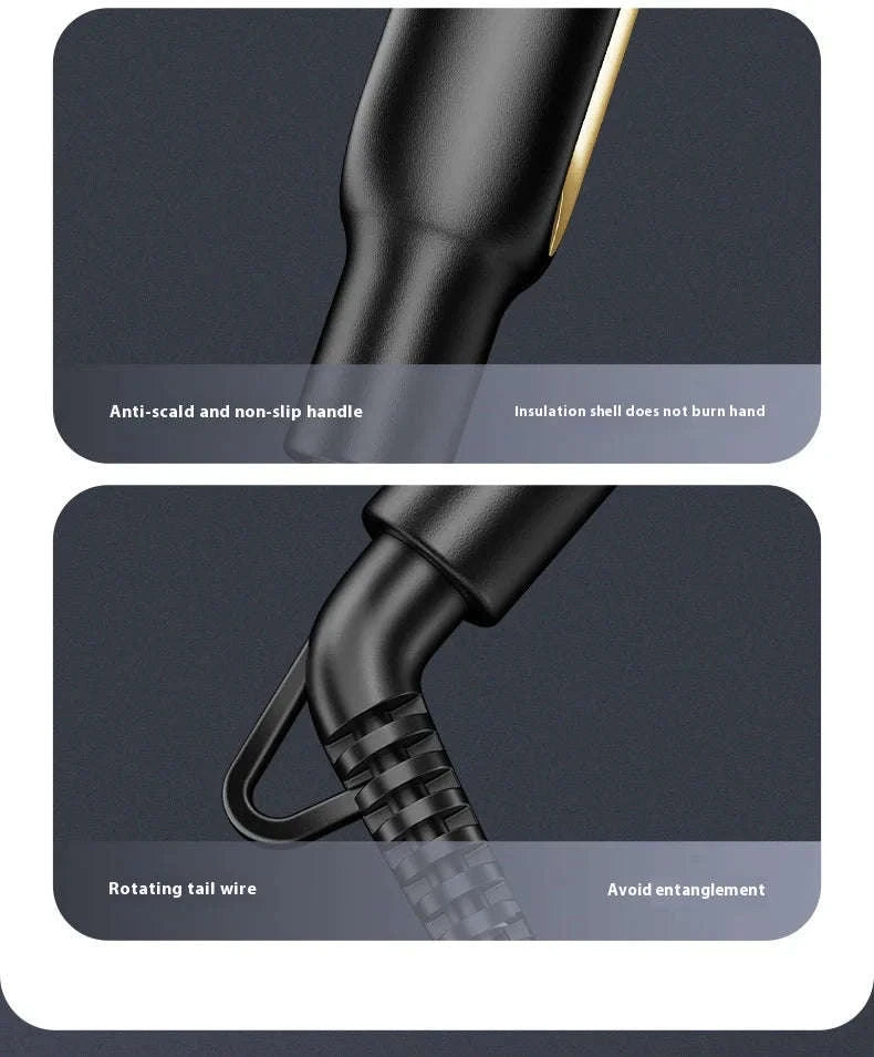 2-in-1 Mini Hair Straightener & Curler for Travel Styling-black / US / China Mainland