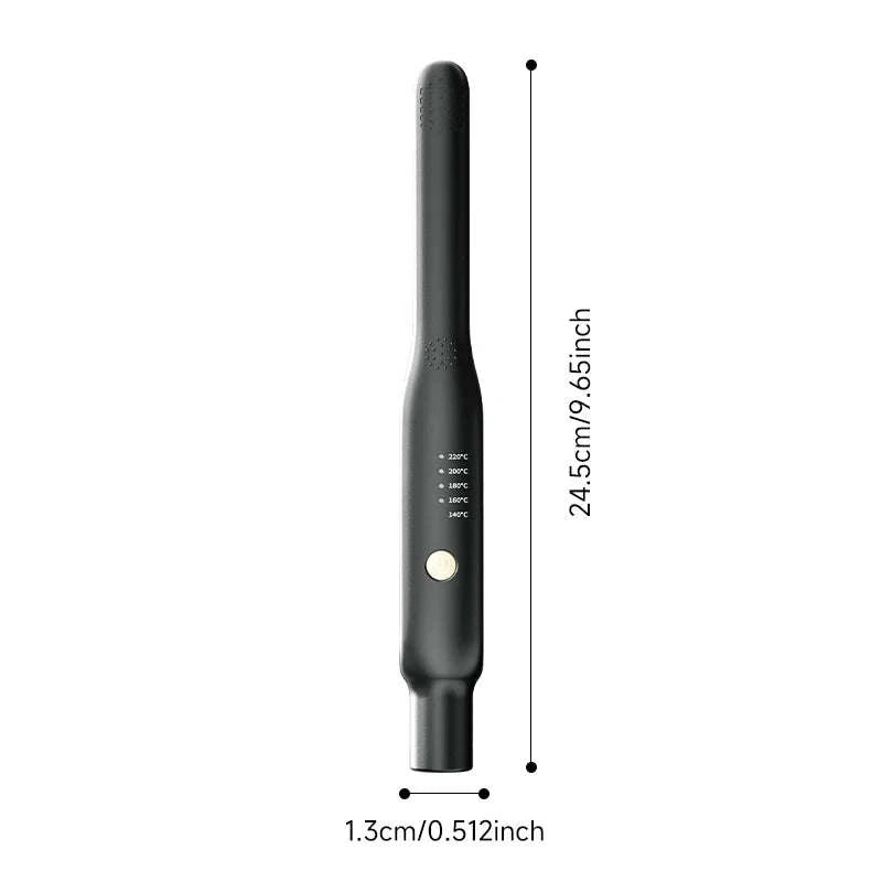 2-in-1 Mini Hair Straightener & Curler for Travel Styling-black / US / China Mainland