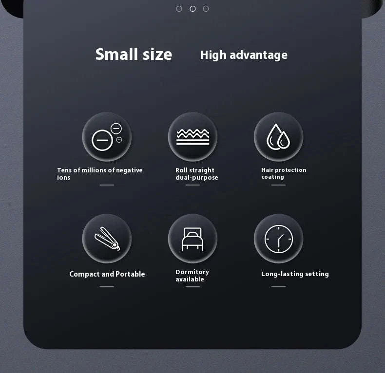 2-in-1 Mini Hair Straightener & Curler for Travel Styling-black / US / China Mainland