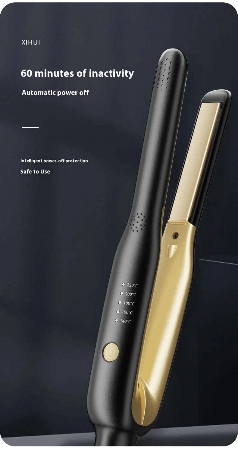 2-in-1 Mini Hair Straightener & Curler for Travel Styling-black / US / China Mainland