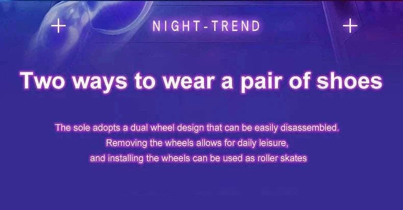 2-in-1 Roller Sneakers with Hidden Wheels for Kids and Adults-Rose / 27