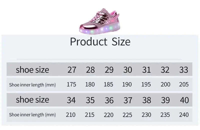 2-in-1 Roller Sneakers with Hidden Wheels for Kids and Adults-Rose / 27