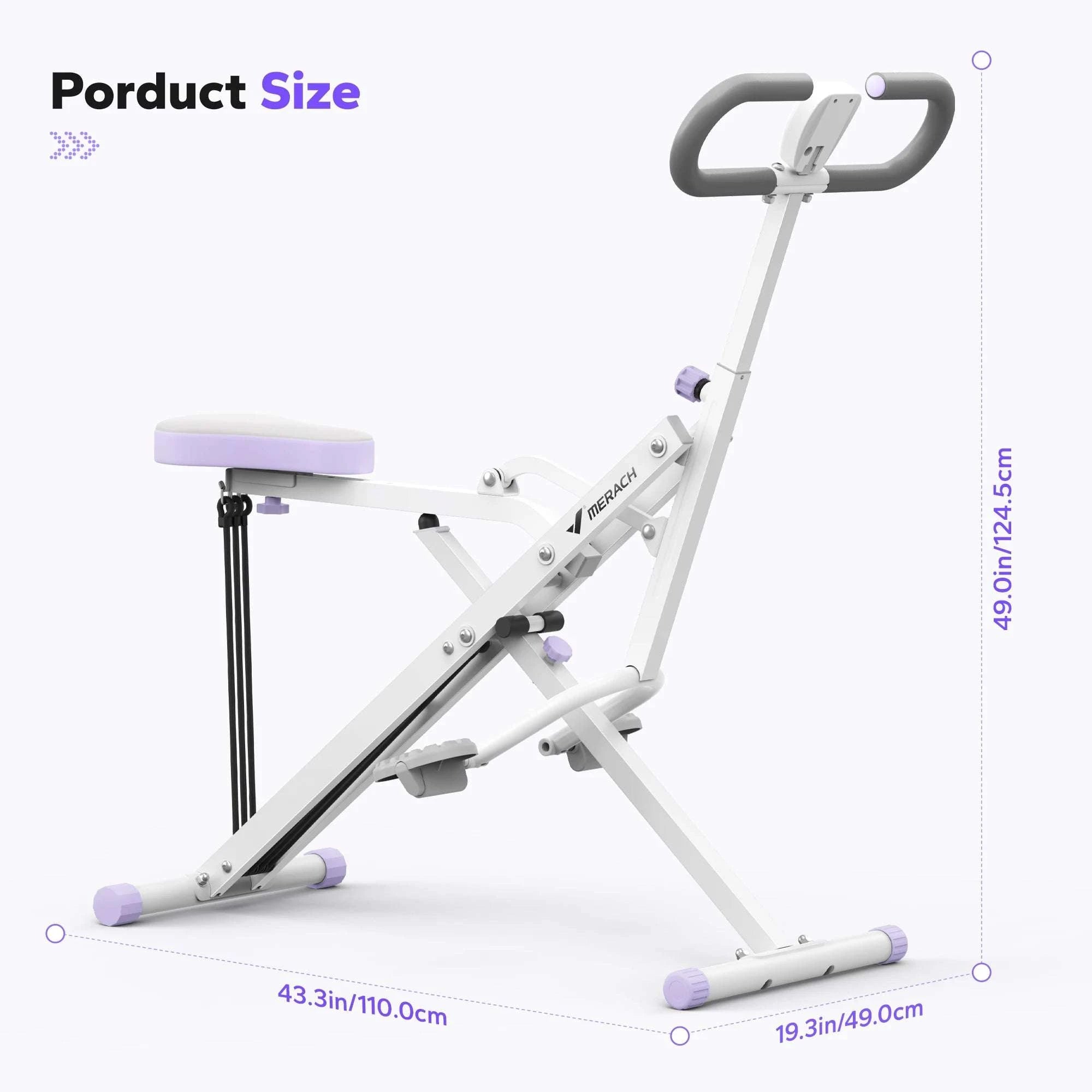 2-in-1 Squat and Rowing Machine Foldable Home Gym Trainer-
